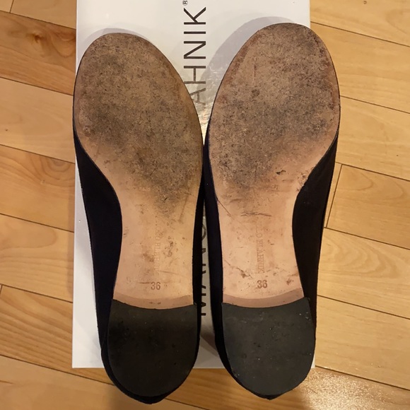 Manolo Blahnik Patent Black Flats - Picture 8 of 11